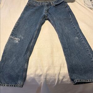 Levi's 505 Distressed Blue Straight Classic Style Jeans 33”x30”